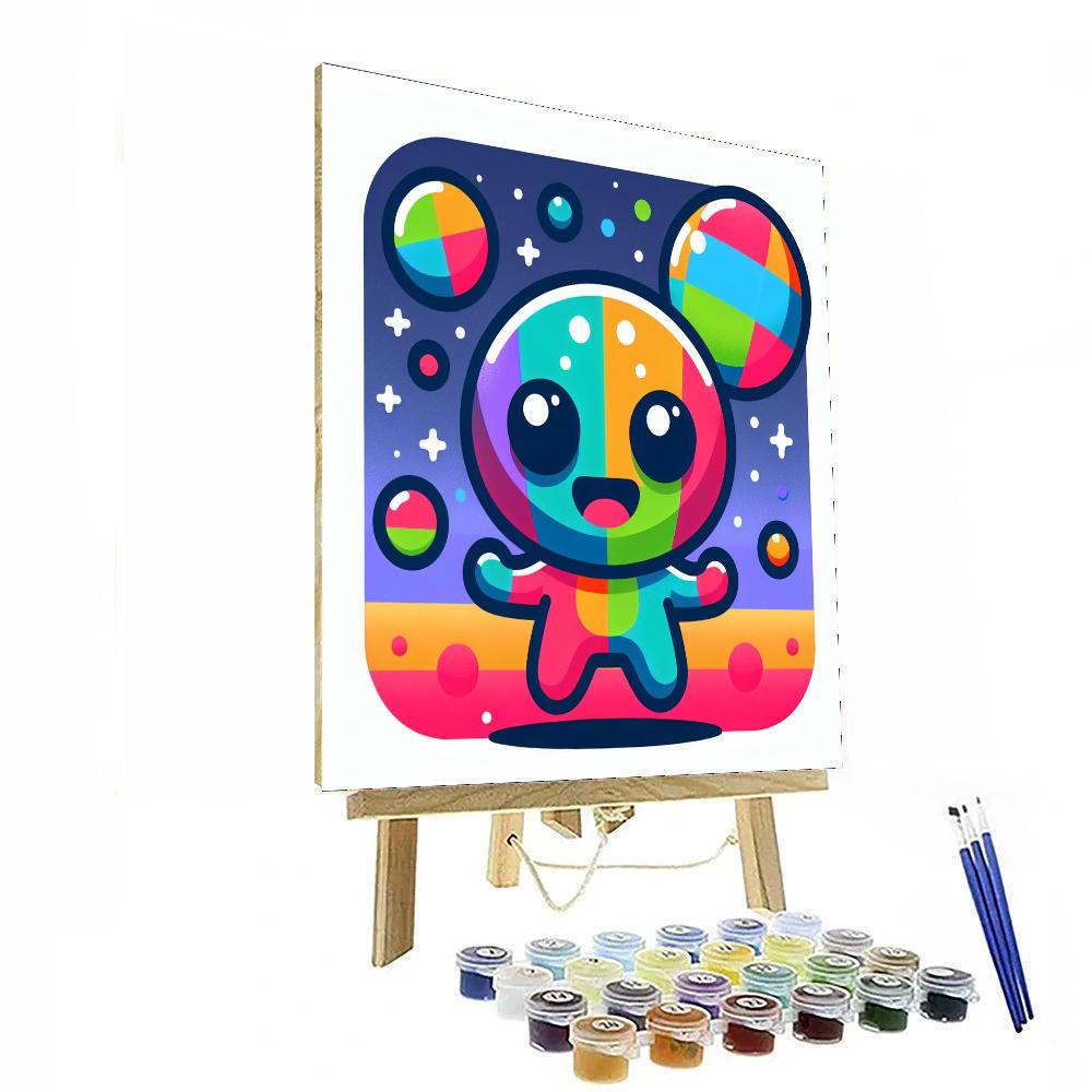 Funky Space Alien DIY Paint By Numbers