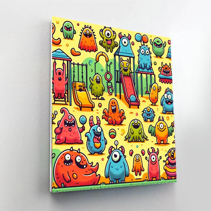 Silly Monster's Playground Paint By Numbers Art