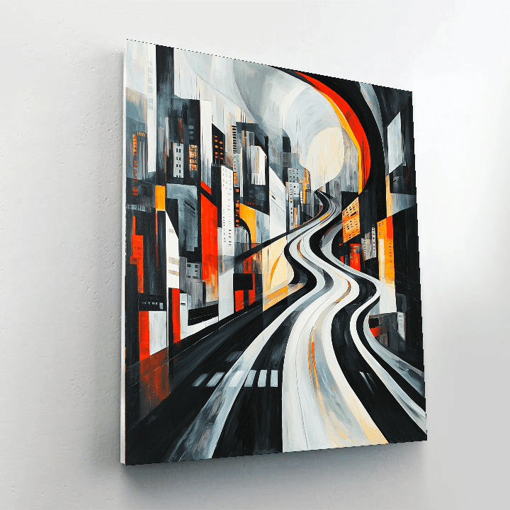 Umberto Boccioni Inspired Futurist Urban Symphony  Paint By Numbers Art