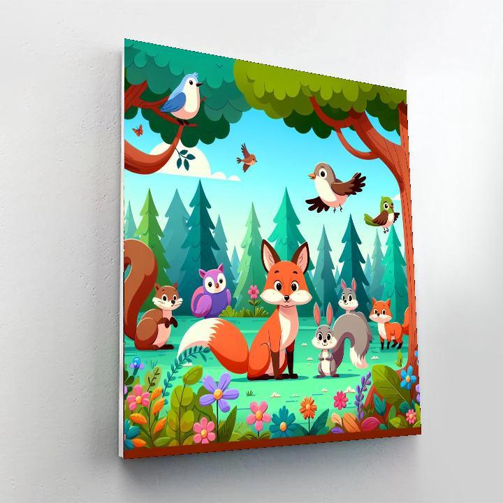 Friendly Woodland Gathering Painting By Numbers Kit