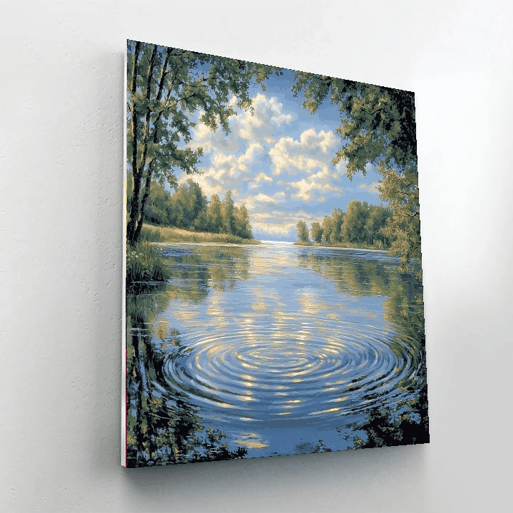Thomas Kinkade Inspired Reflecting Tranquility  Paint By Numbers
