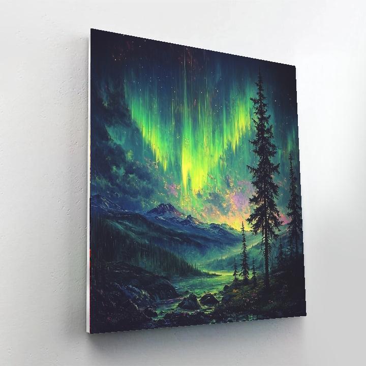Frederic Edwin Church Inspired Aurora Wilderness  Paint By Number
