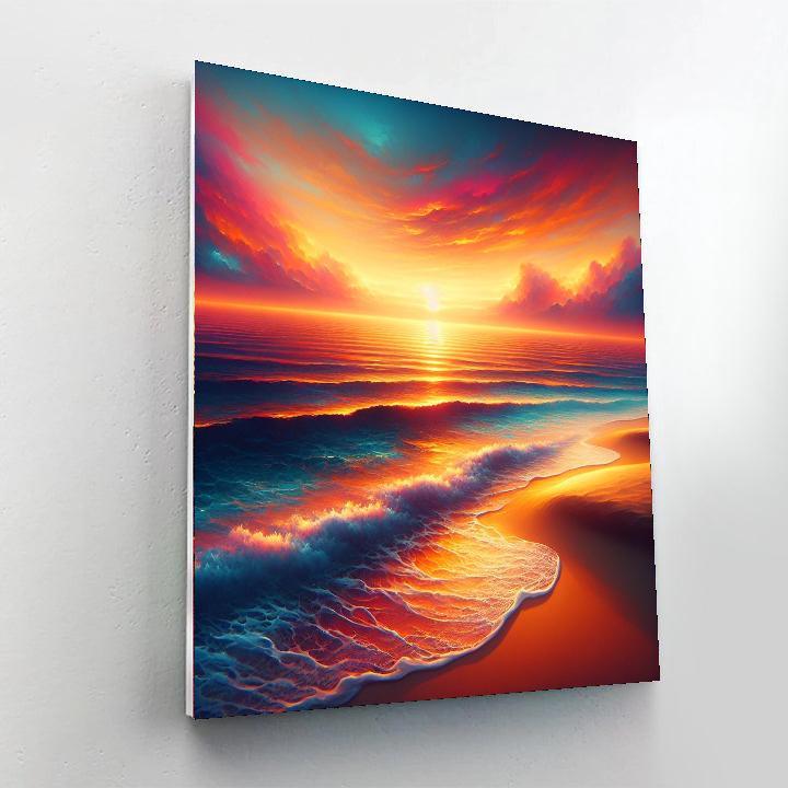 Golden Sunset Beach Paint By Numbers Art