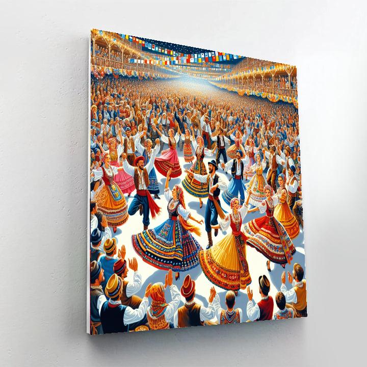 Folk Dance Festival Number Painting