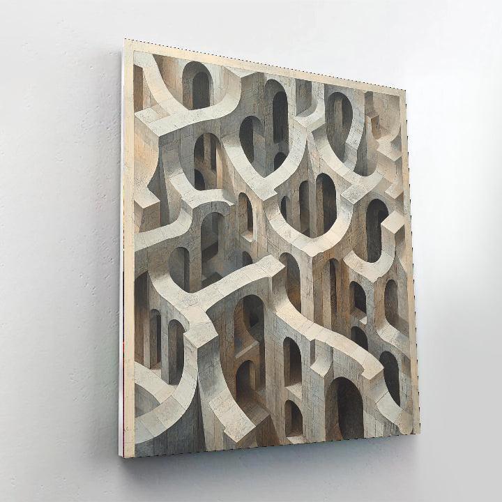 M.C. Escher Inspired Infinite Tesselation  Paint By Number