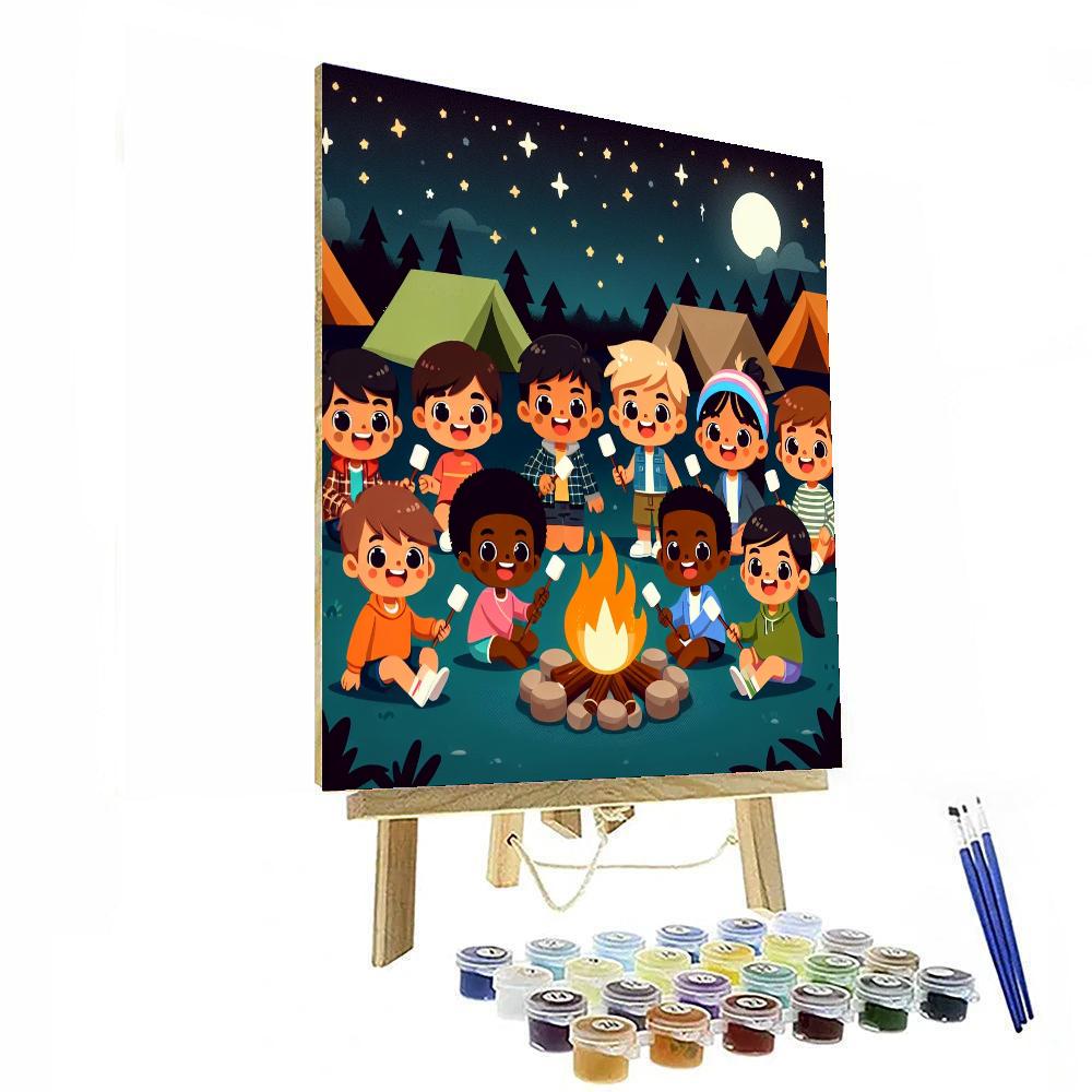 Merry Marshmallow Campout Painting By Numbers Kit