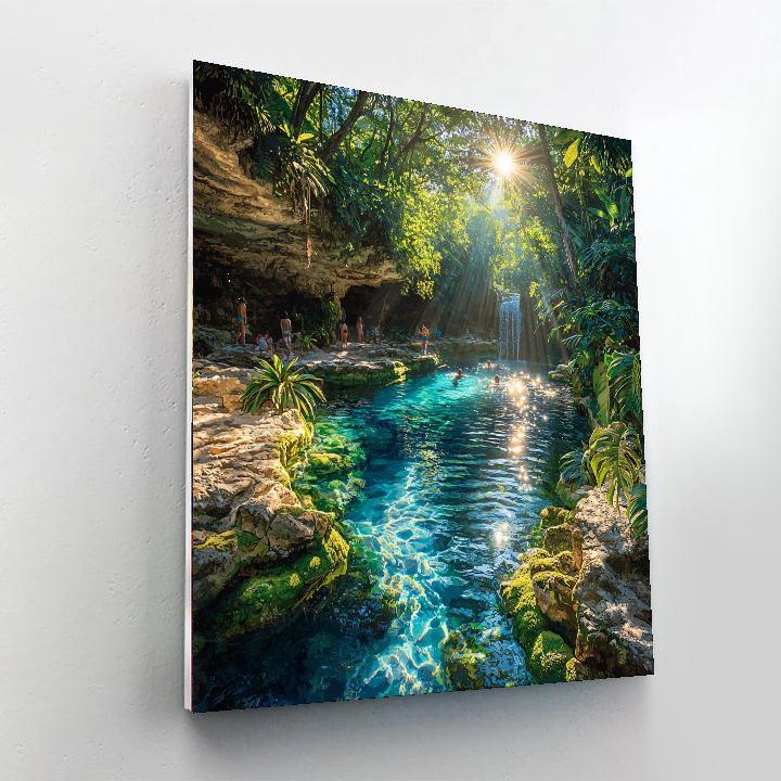 Riviera Maya Cenotes Painting Number Kit