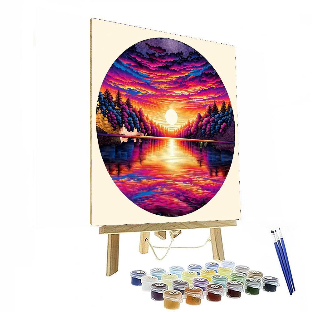 Enchanting Sunset Over Lake Paint By Number