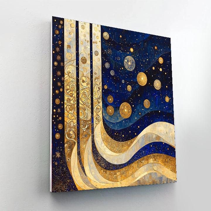 Gustav Klimt Inspired Cosmic Elegance  Number Painting