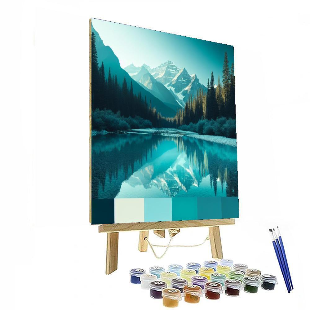 Mountain River Reflection Numbered Painting Kits