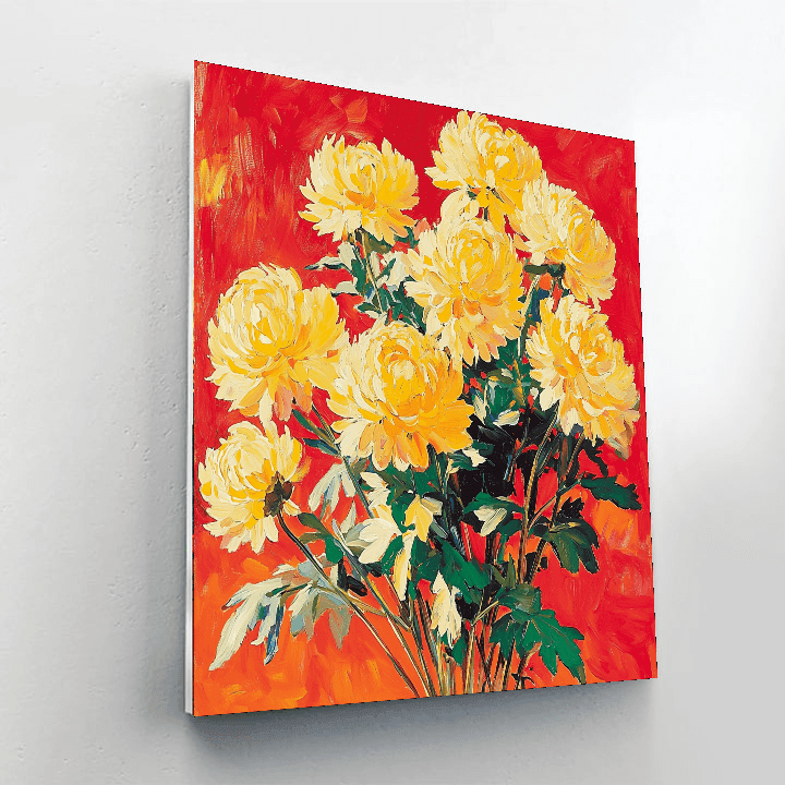 Édouard Manet Inspired Chrysanthemum Chorus  Paint By Color