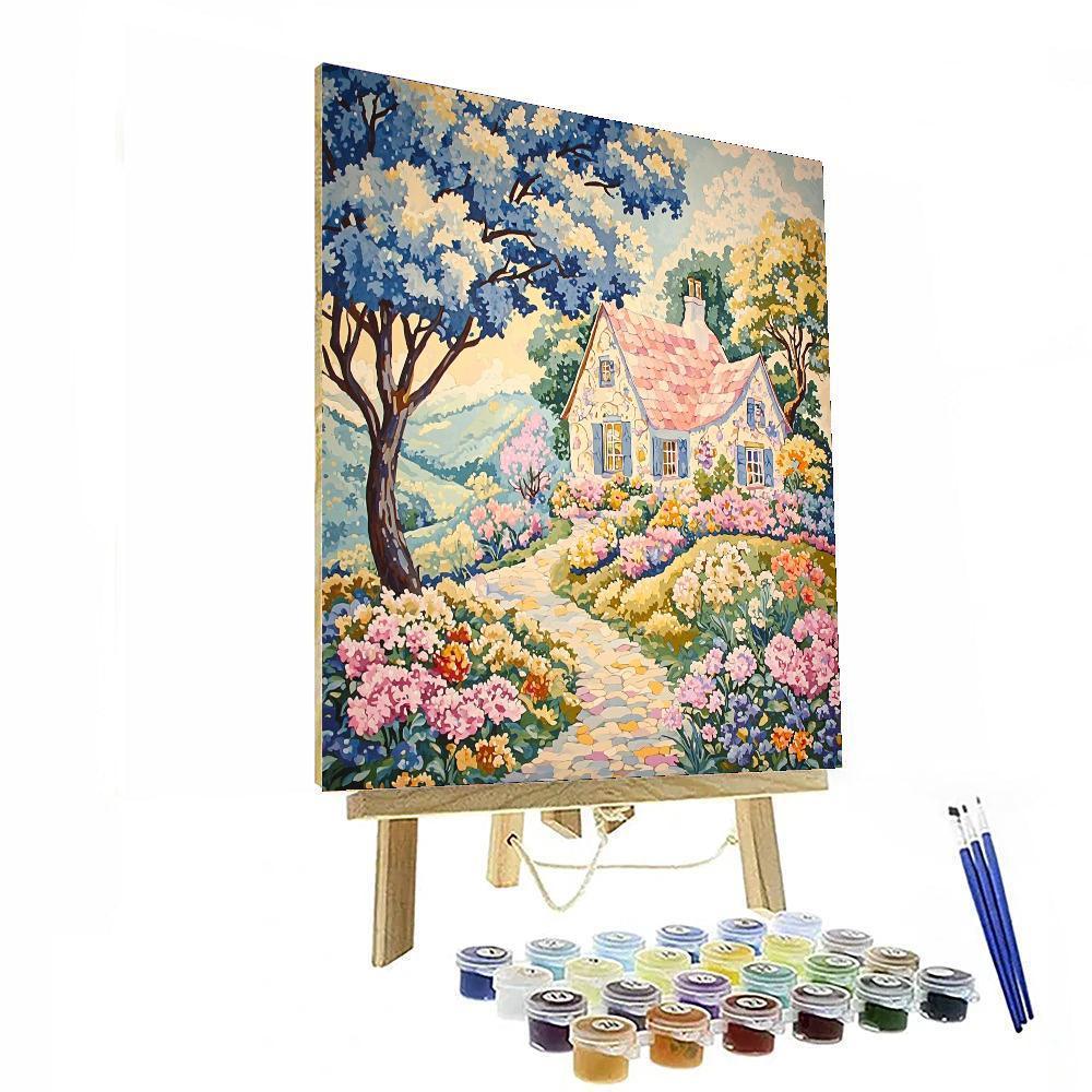 Kate Greenaway Inspired Whimsical Cottage Hideaway  Paint By Numbers