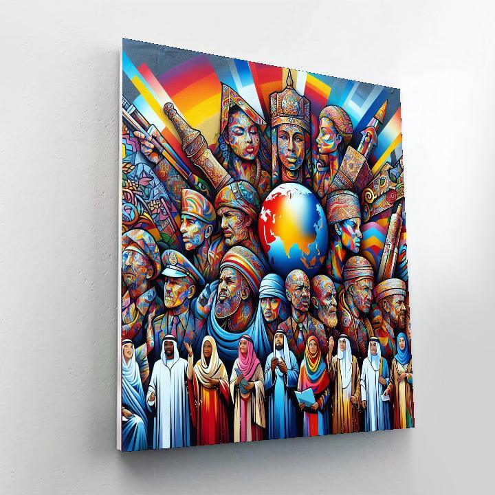 Vibrant Urban Mural Number Painting