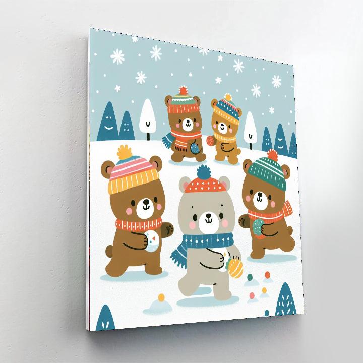 Winter Wonderland Bears Paint By Numbers
