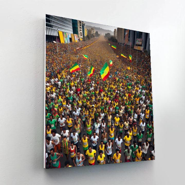 The Great Ethiopian Run - Ethiopia Painting By Numbers Kit