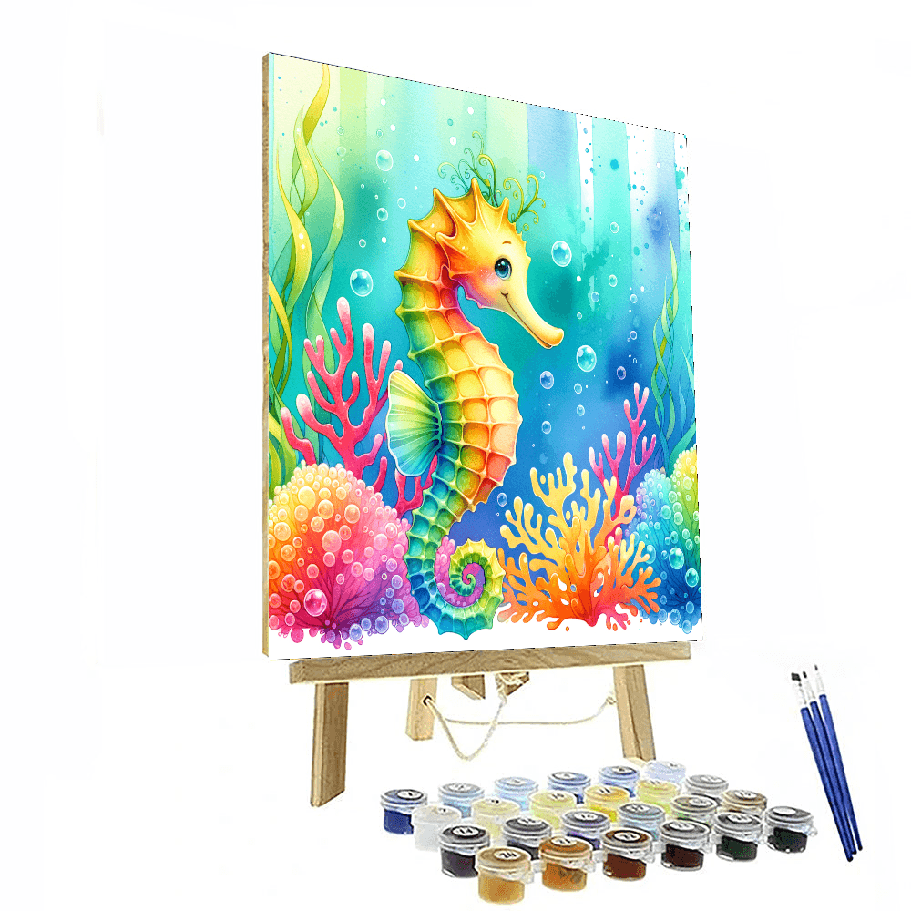 Playful Seahorse - DIY Painting By Numbers Kit