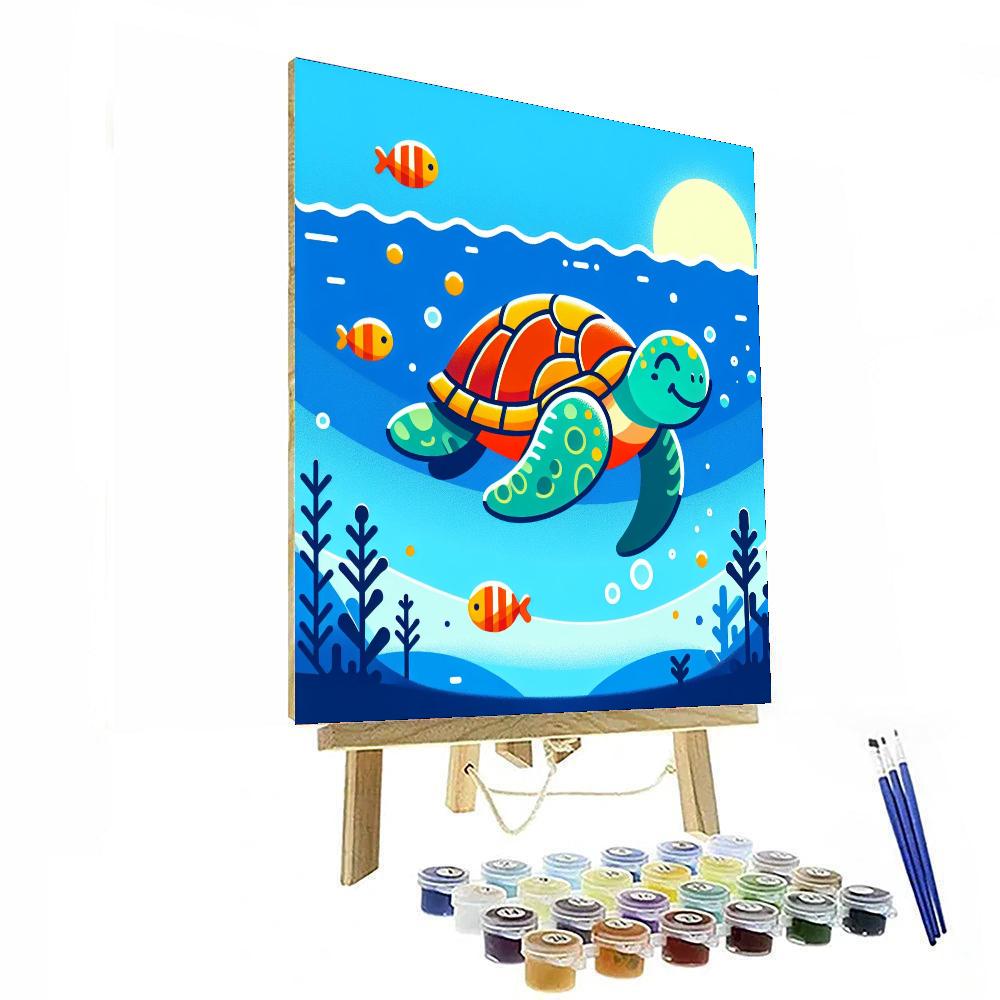 Friendly Sea Turtle Expedition Painting By Numbers Kit