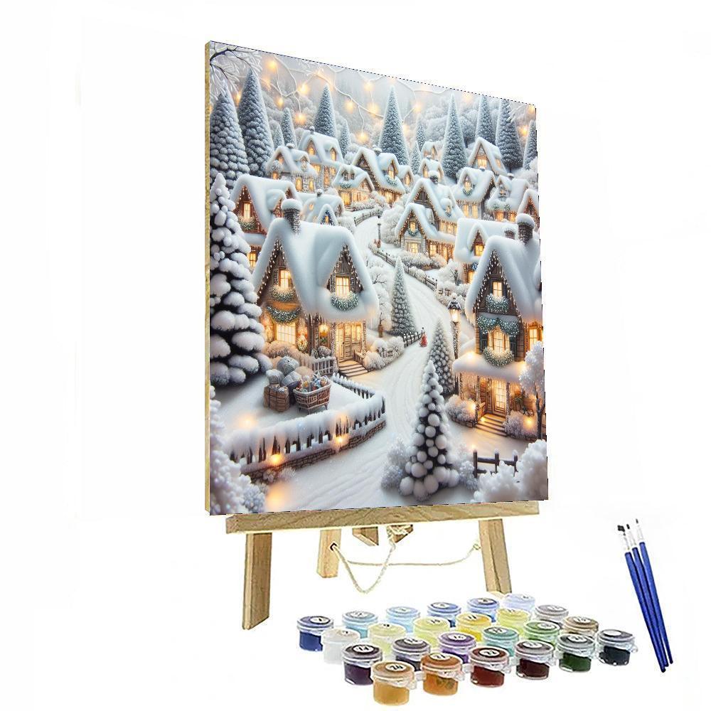 Charming Village In Winter Paint By Number