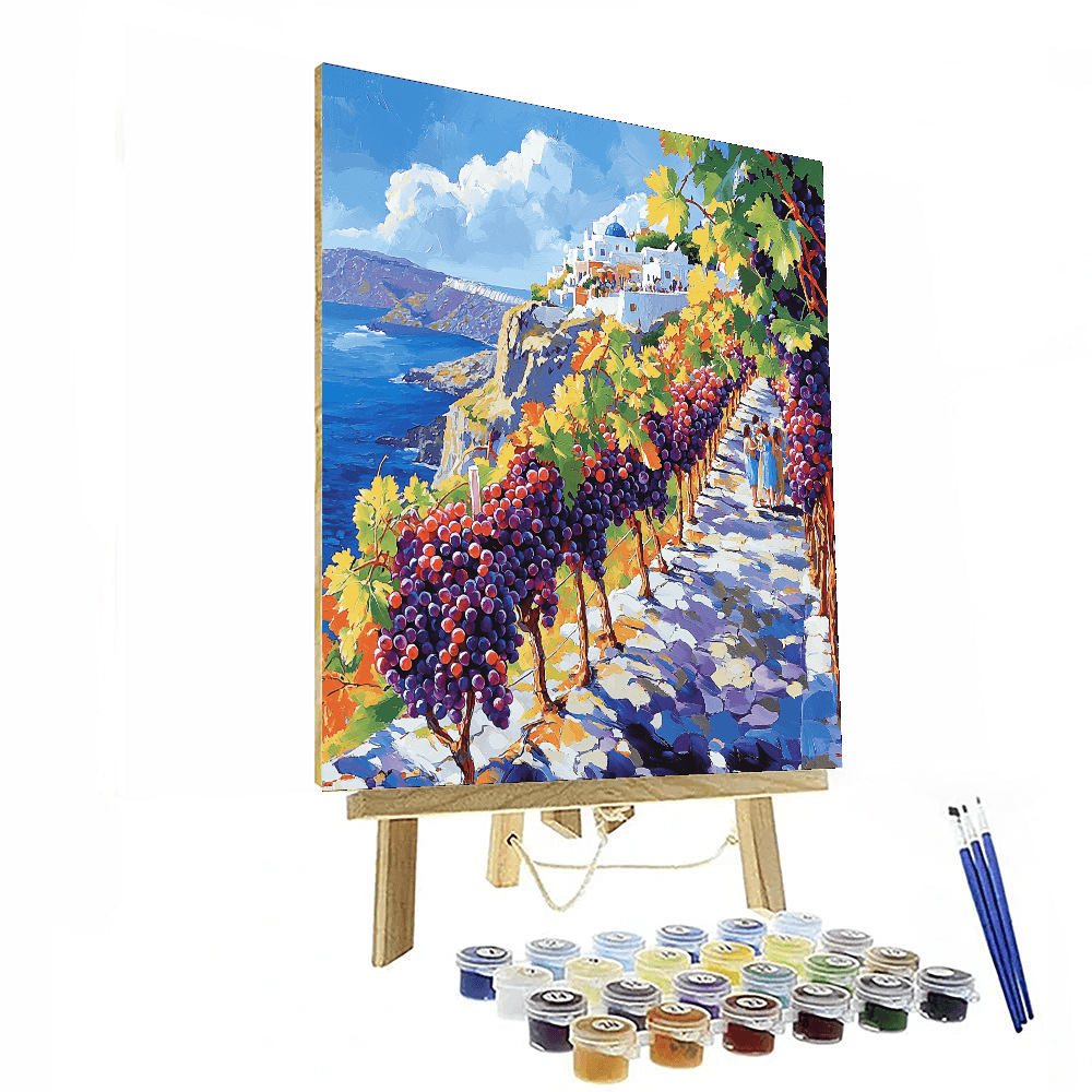 Santorini's Wine Country Painting Number Kit