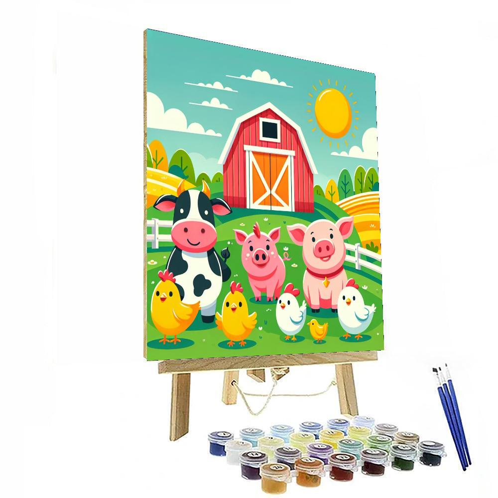 Farm Friends Forever Number Painting