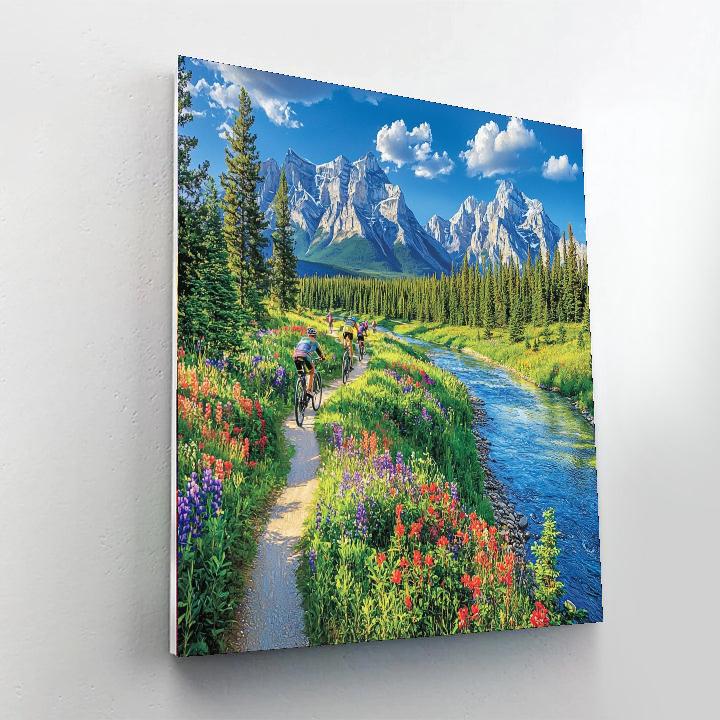 Biking In Banff National Park Numbered Painting Kits