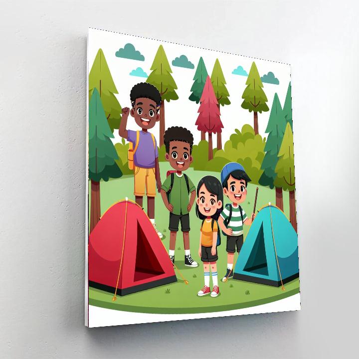 Cheerful Camping Crew Painting Number Kit