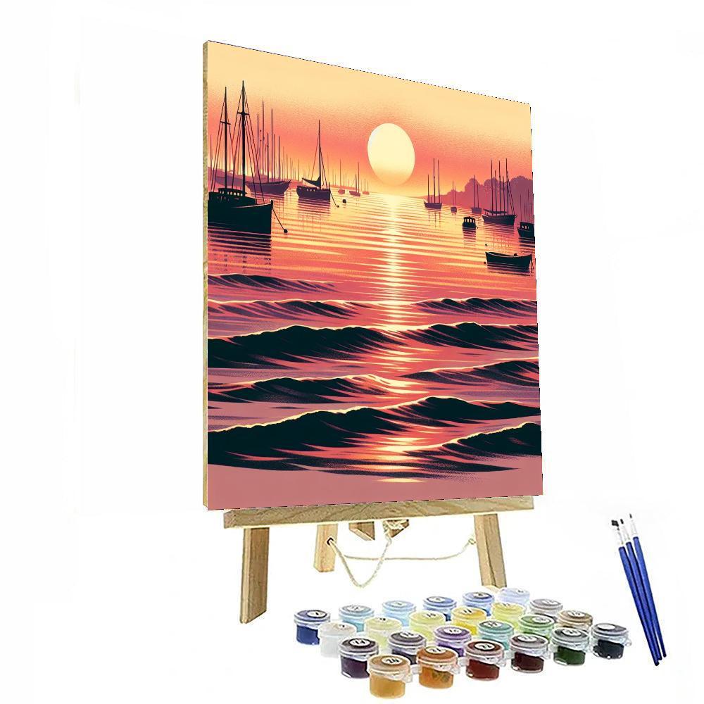 Nostalgic Harbor Sunset Paint By Numbers