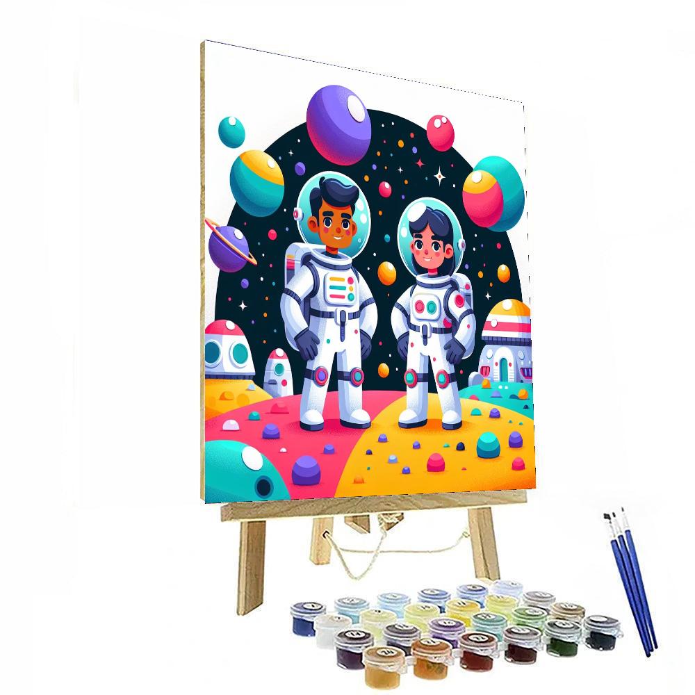 Space Colony Adventure Painting Number Kit