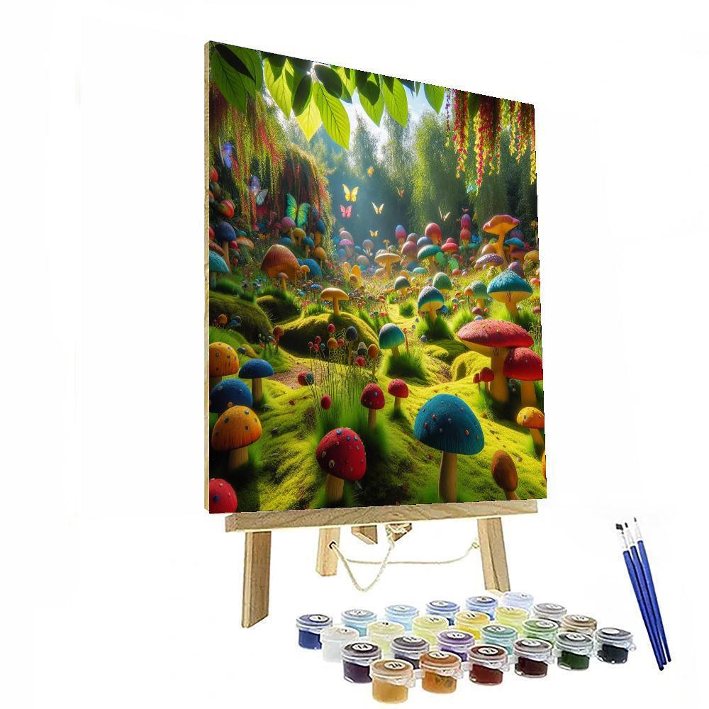 Fantasy Mushroom Meadow Painting By Numbers Kit