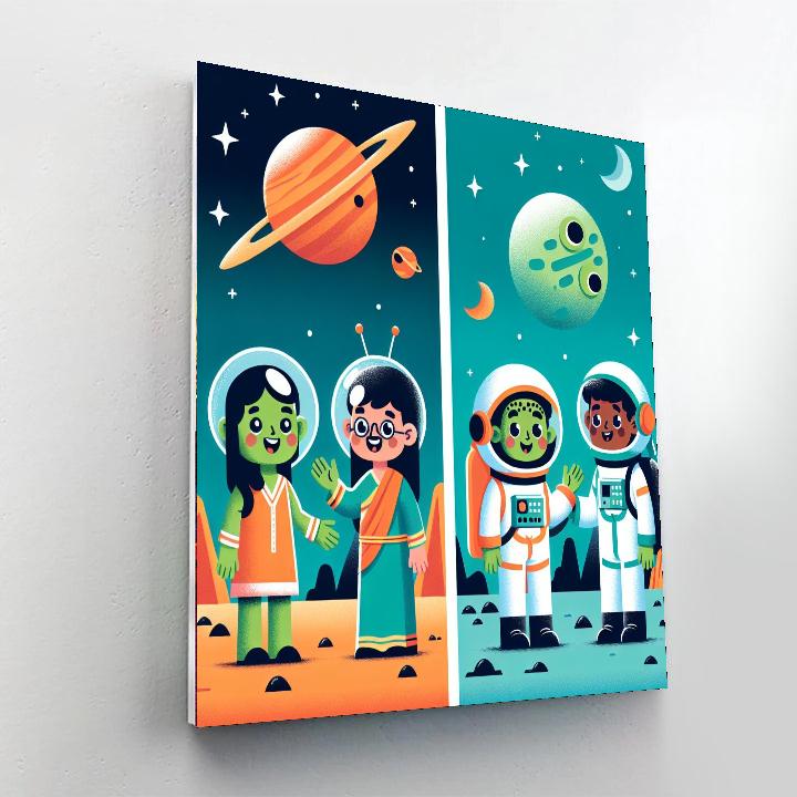 Friendly Martian Mission DIY Paint By Numbers