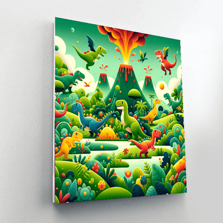 Adventurous Dinosaur World Paint By Numbers Art