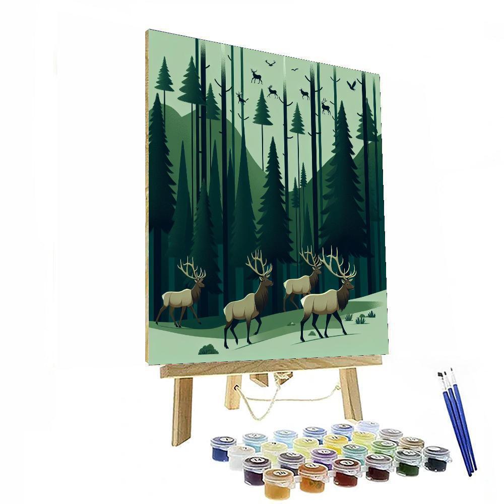 Enchanted Elk Escape Paint By Color