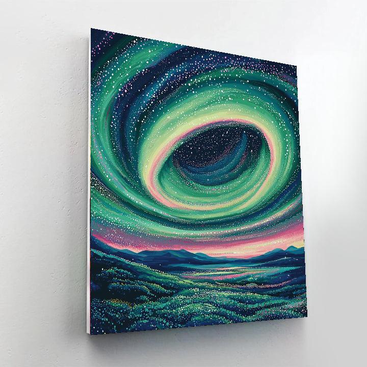 Georges Seurat Inspired Cosmic Aurora Harmony  DIY Paint By Numbers