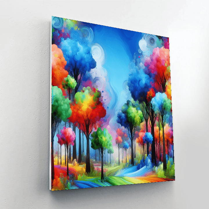 Rainbow Forest Paint By Numbers Art