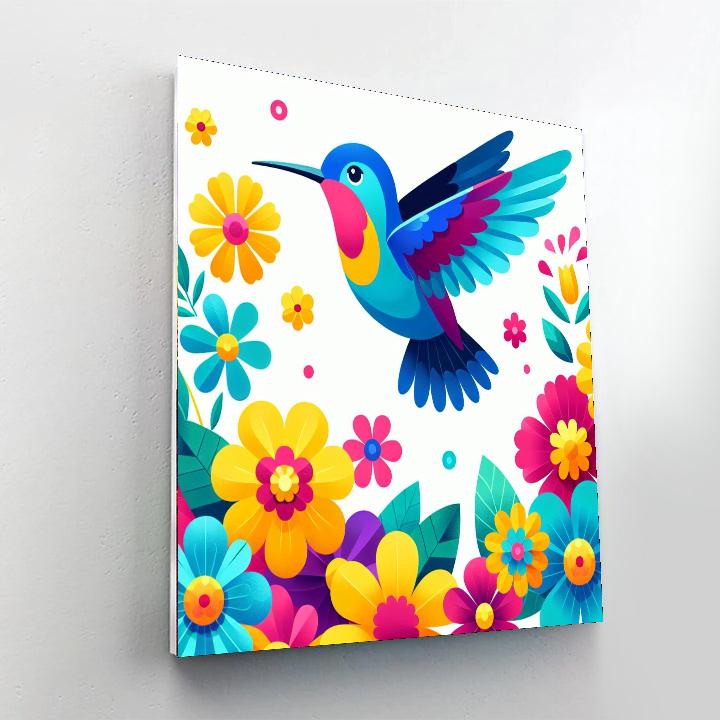 Happy Hummingbird Haven Painting By Numbers Kit
