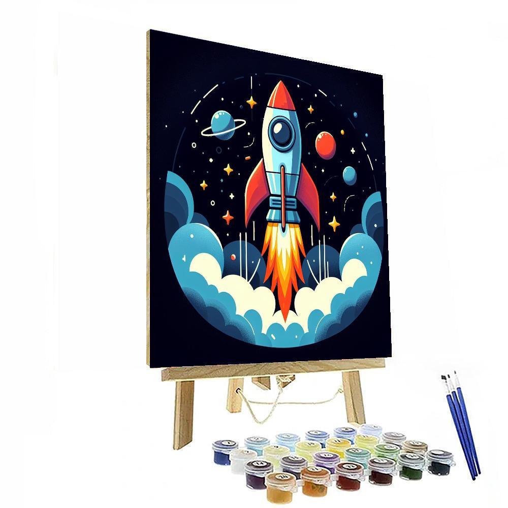 Exciting Rocket Ship Paint By Number
