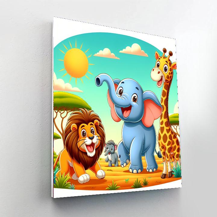 Giggling Safari Adventure Numbered Painting Kits