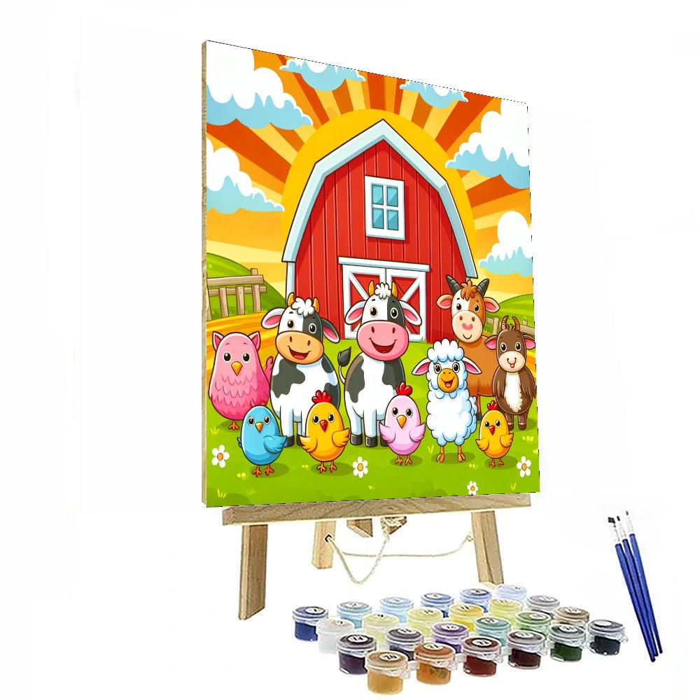 Busy Farmyard Paint By Number