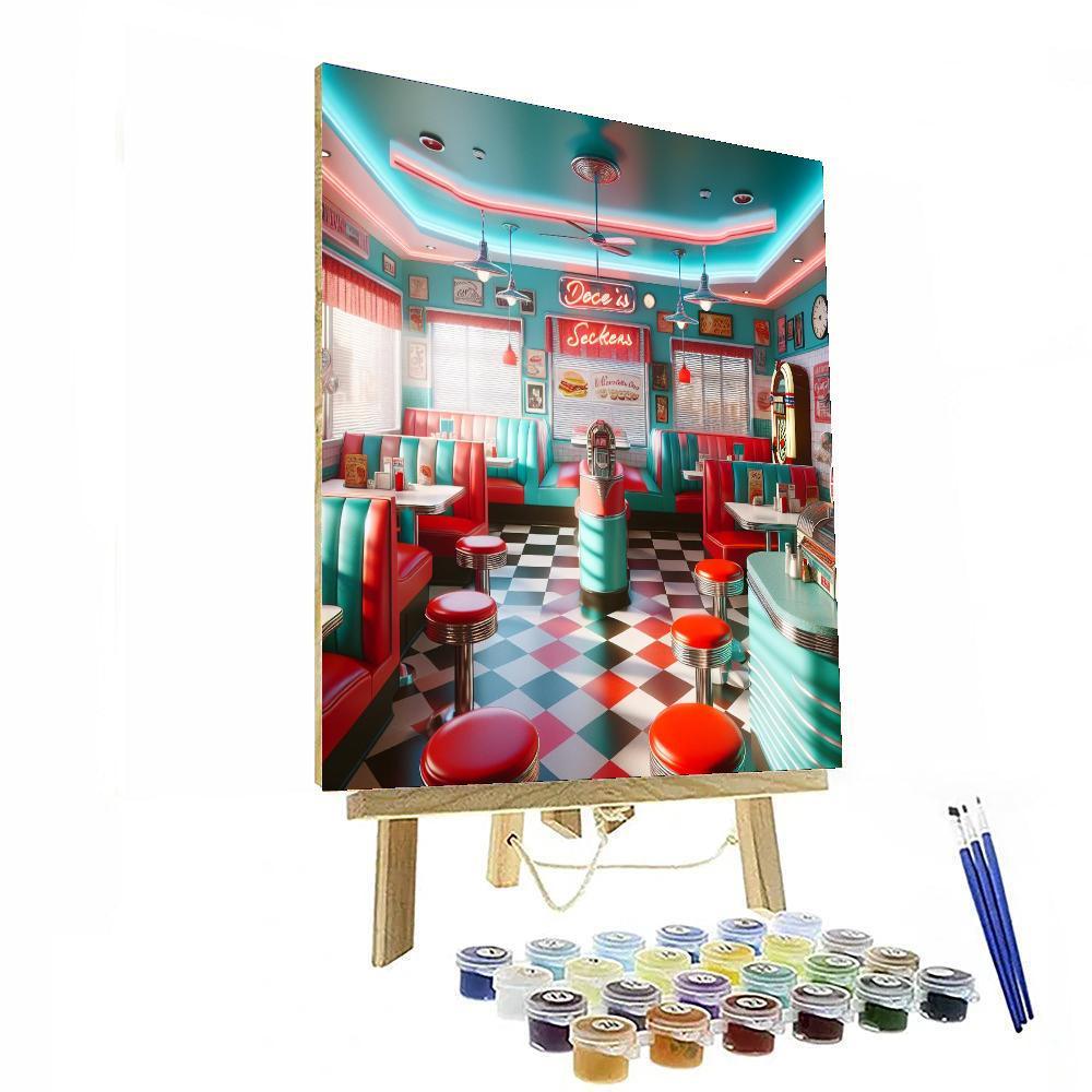 Retro Diner Vibes Paint By Numbers Kits