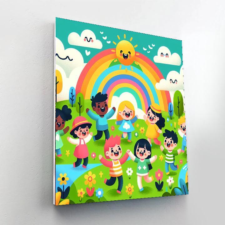 Happy Rainbow World DIY Paint By Numbers