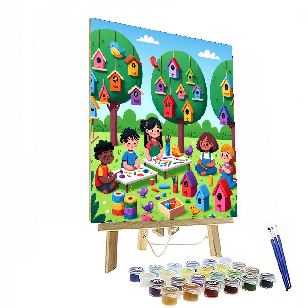 Brilliant Birdhouse Bazaar Number Painting