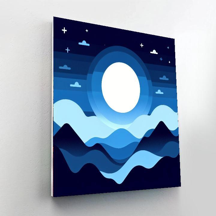 Magical Mountain Moonrise Number Painting