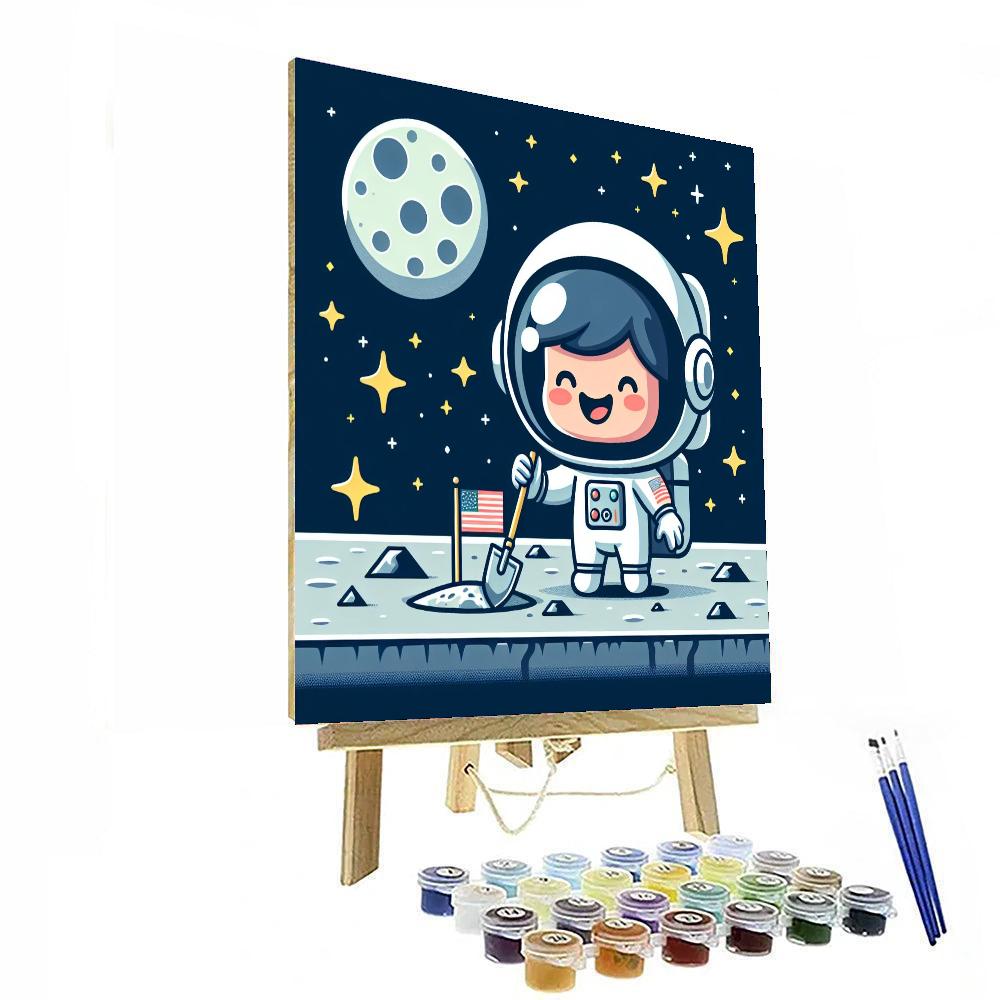 Astronaut's Moon Mission Paint By Numbers Art