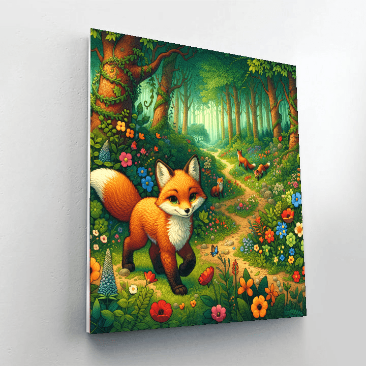 Frolicsome Foxes Numbered Painting Kits