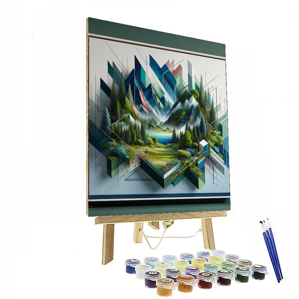 Geometric Nature Fusion Paint By Numbers Art