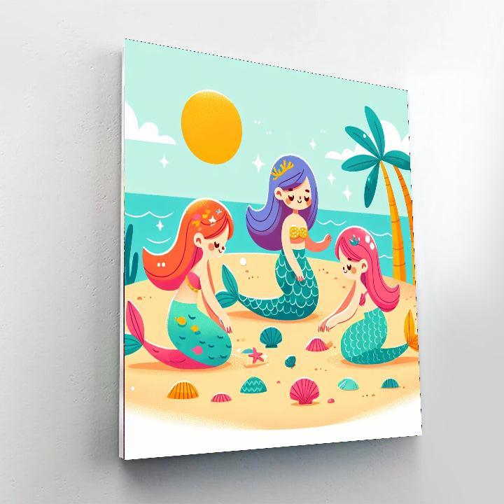 Beachside Mermaid Fantasy Numbered Painting Kits