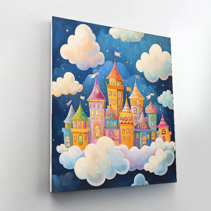 Dr. Seuss Inspired Floating City Dreams  Number Painting