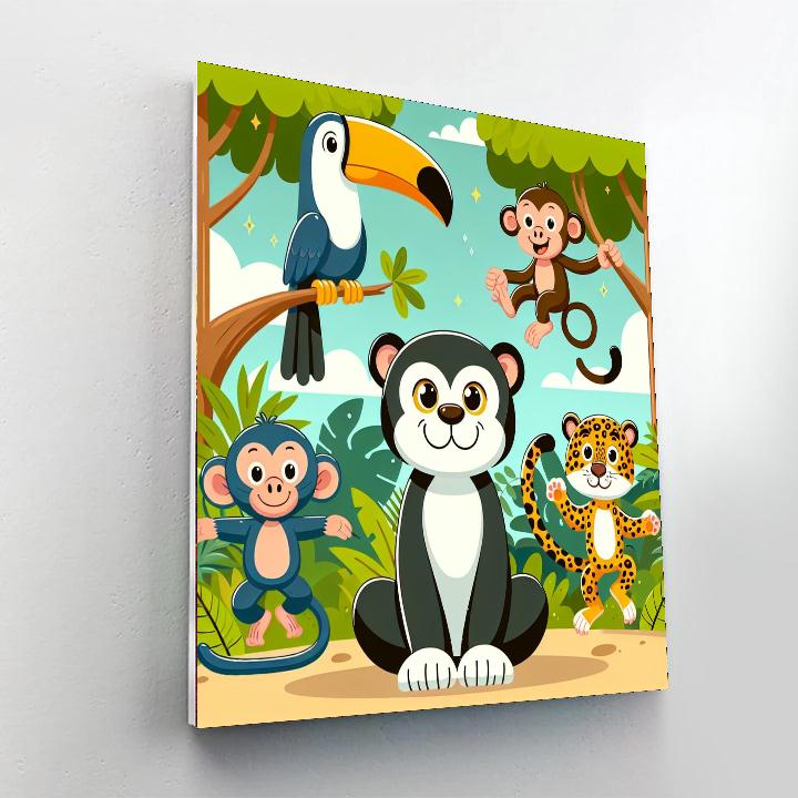 Fantasy Jungle Friends Number Painting