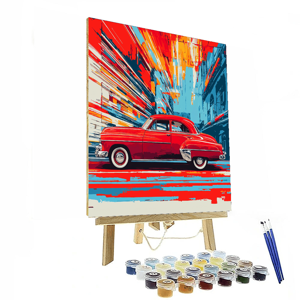 Andy Warhol Inspired Vintage Automobile Elegance - DIY Painting By Numbers Kit