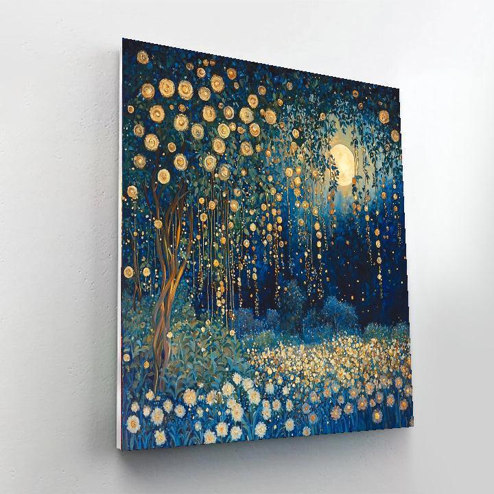 Gustav Klimt Inspired Midnight Garden Serenade  Paint By Color
